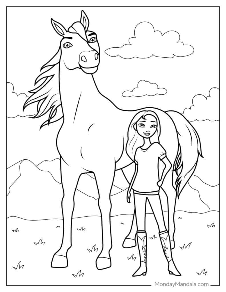 Spirit coloring pages free pdf printables