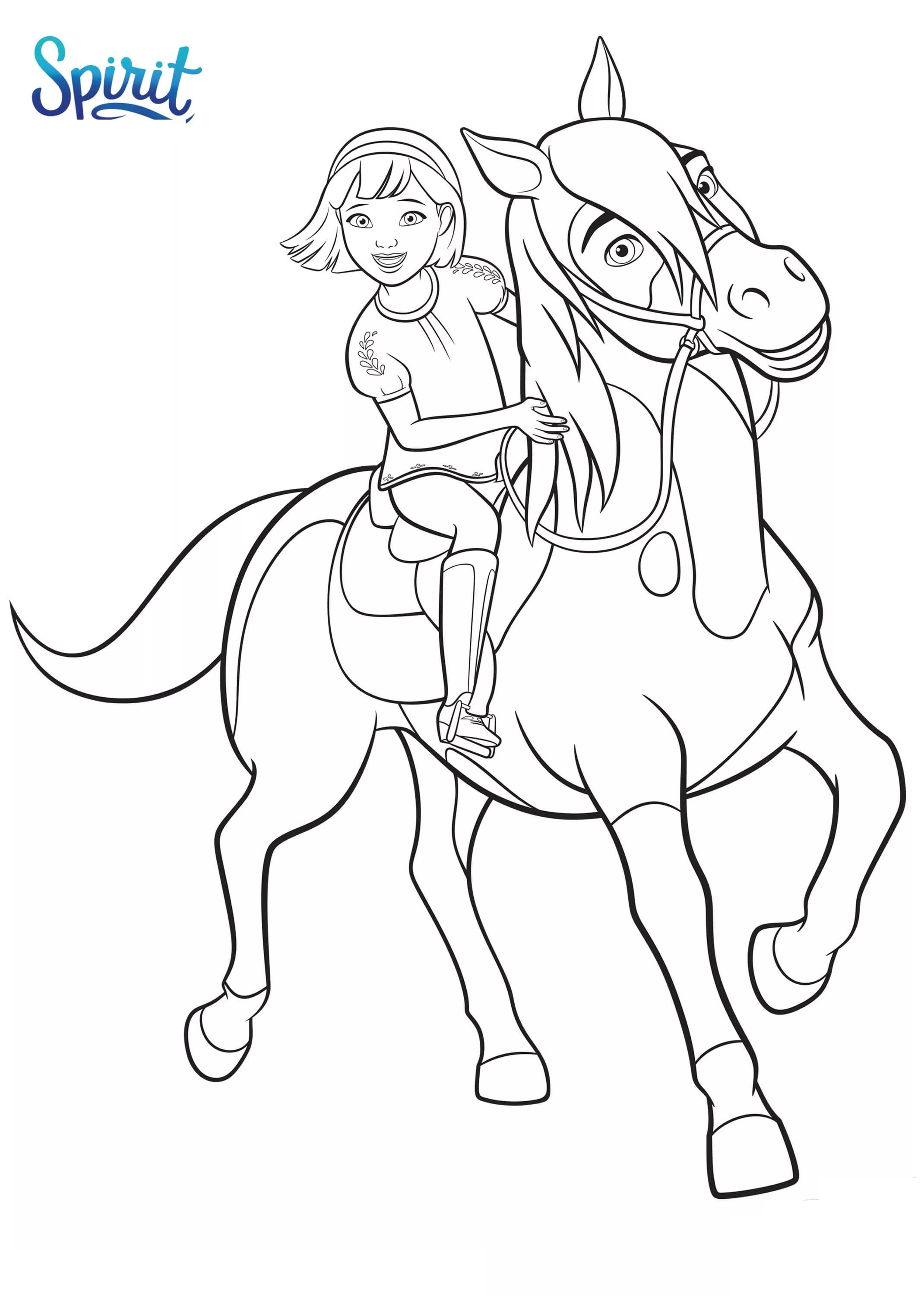 Spirit riding free coloring pages