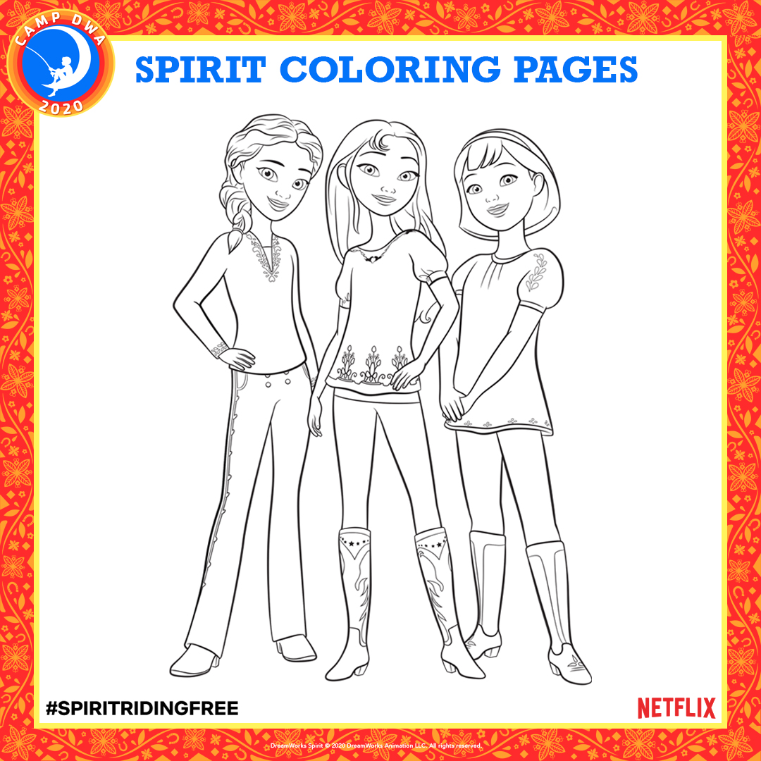 Dreamworks animation on x ready your crayons ð were celebrating this weeks spirit theme for campdreamworks with some coloring pages then e back in hour to learn how to draw spirit