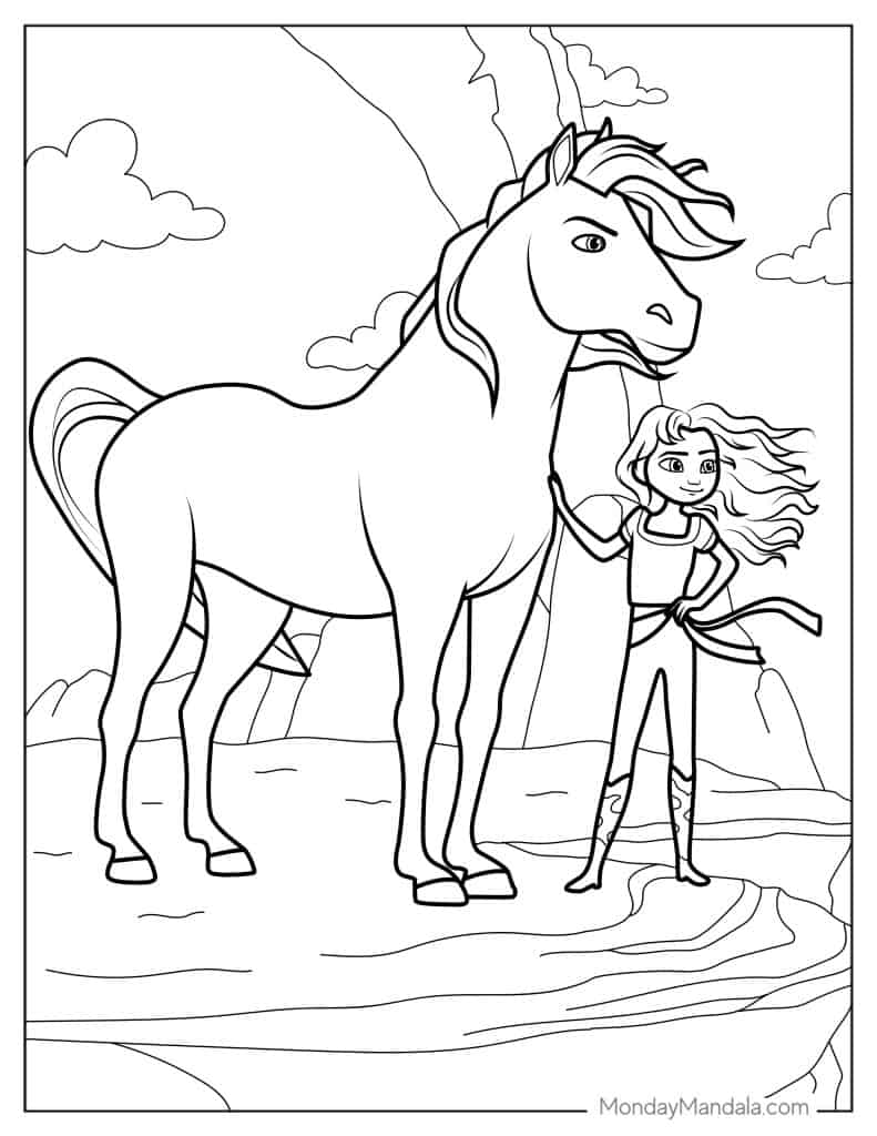 Spirit coloring pages free pdf printables