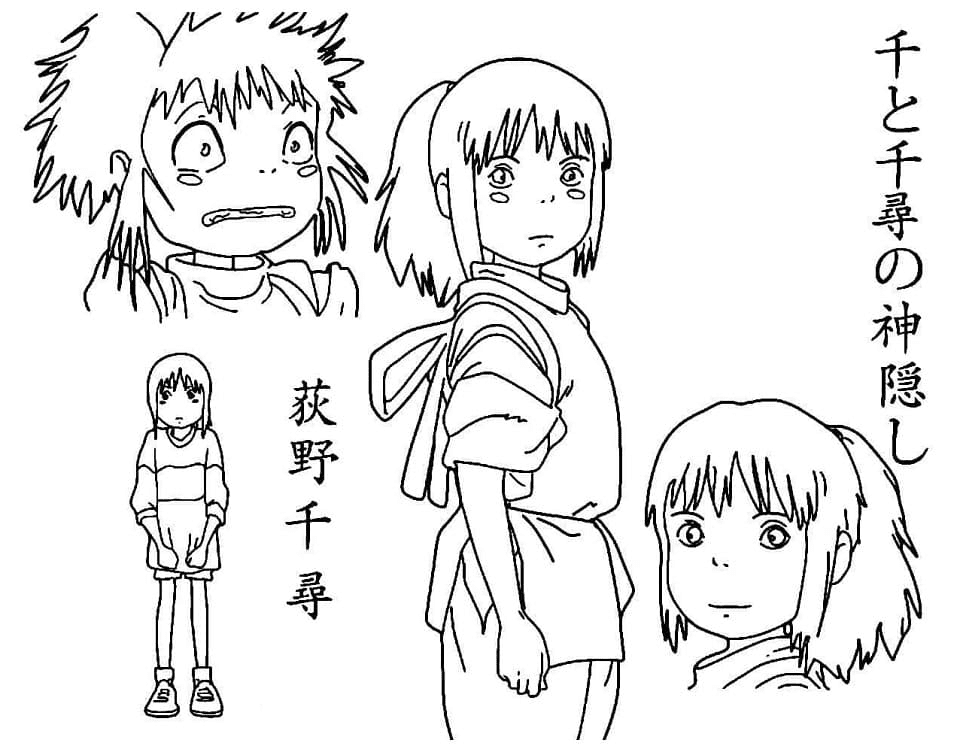 Spirited away coloring pages printable for free download