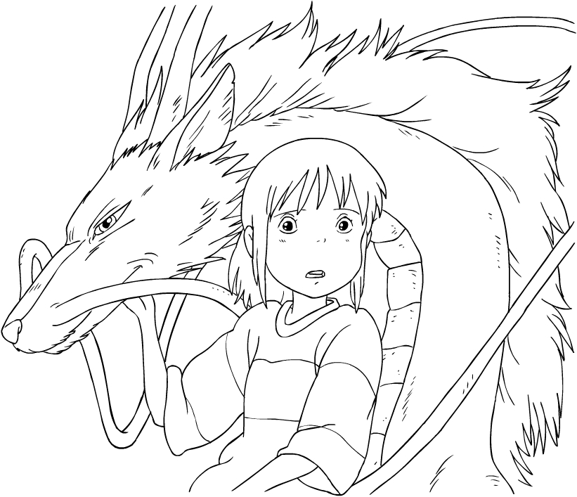 Spirited away coloring page