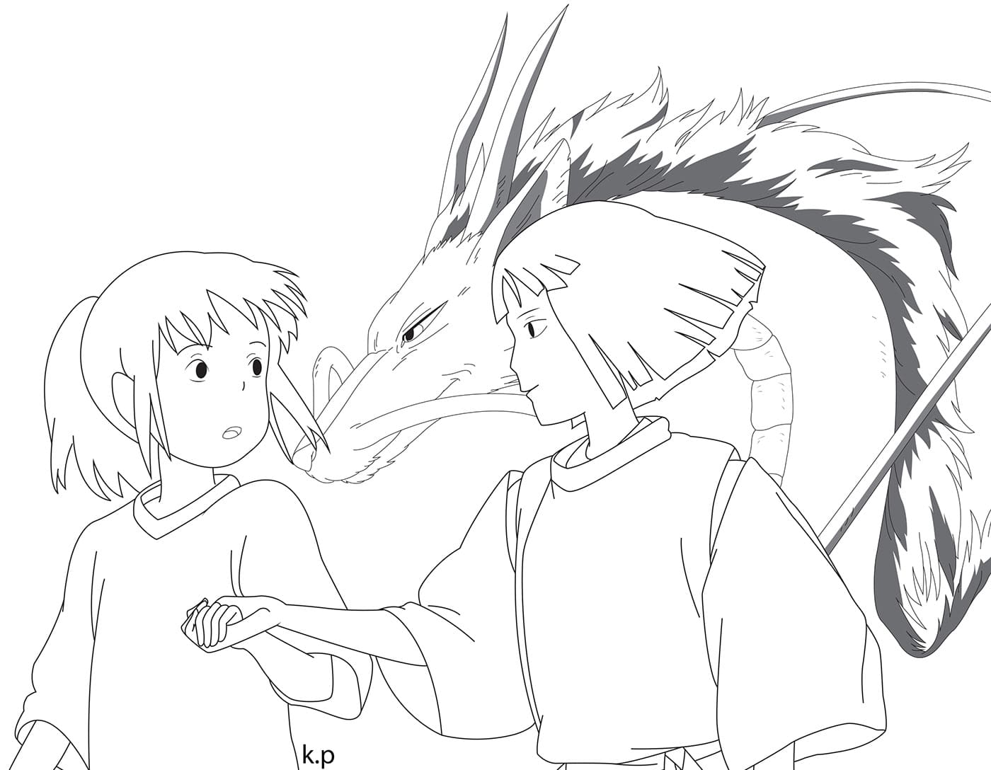 Spirited away coloring pages