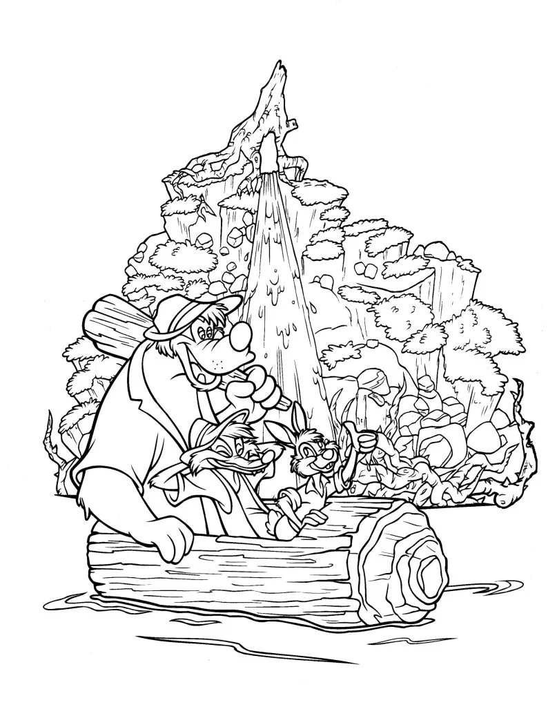 Disney coloring pages â splash mountain disney coloring pages cartoon coloring pages coloring pages