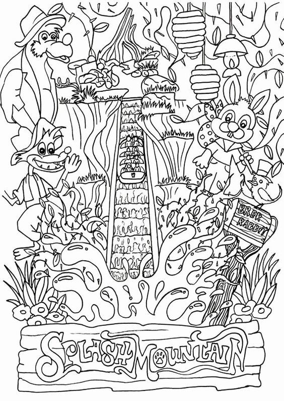 Splash mountain coloring page disney coloring pages adult coloring pages coloring books