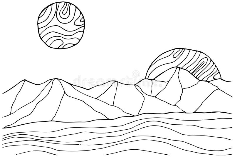 Mountain coloring page stock illustrations â mountain coloring page stock illustrations vectors clipart