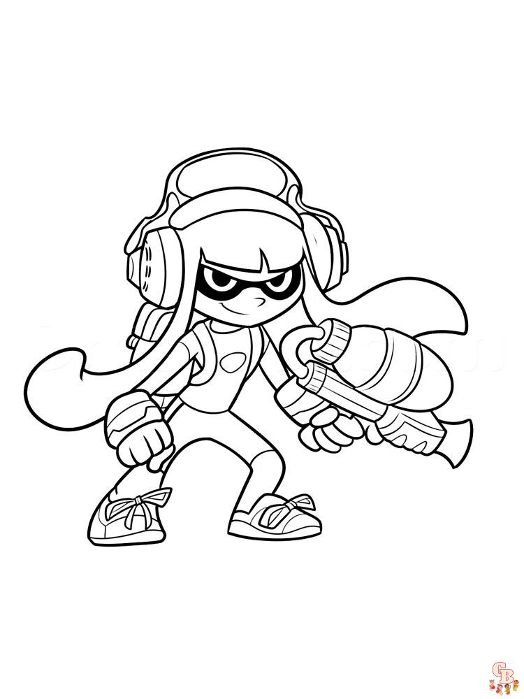 Splatoon coloring pages free printable and easy to color