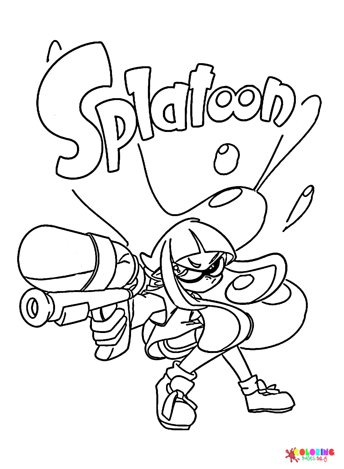 Splatoon coloring pages printable for free download