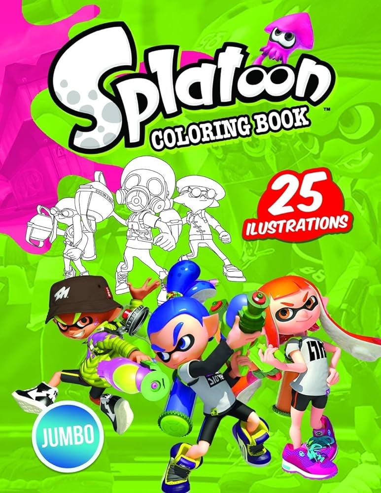 Splatoon coloring book splatoon jumbo coloring book with high quality images kid smiling books