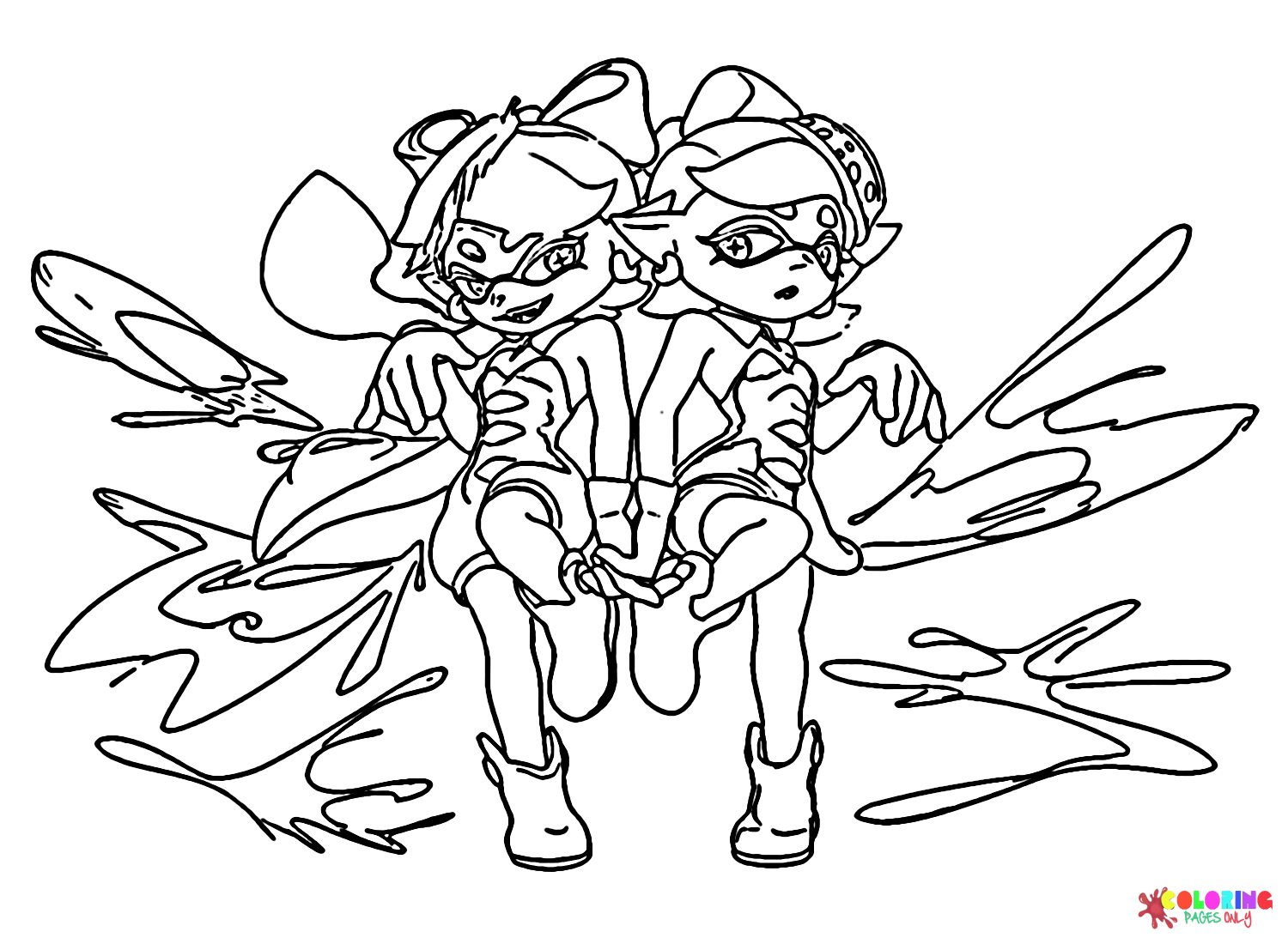 Splatoon coloring pages printable for free download