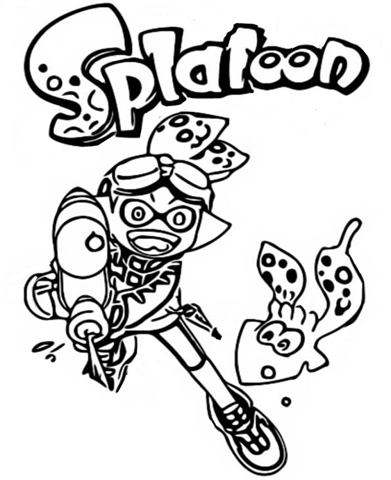 Free easy to print splatoon coloring pages