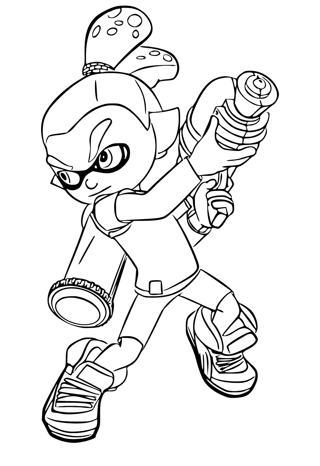 Free printable splatoon warrior coloring page for adults and kids