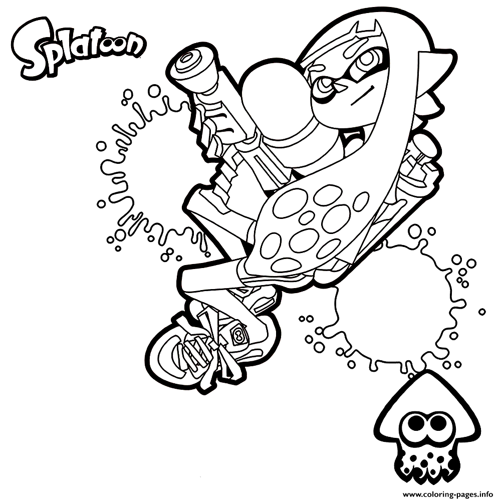 Splatoon inklings live in inkopolis coloring page printable