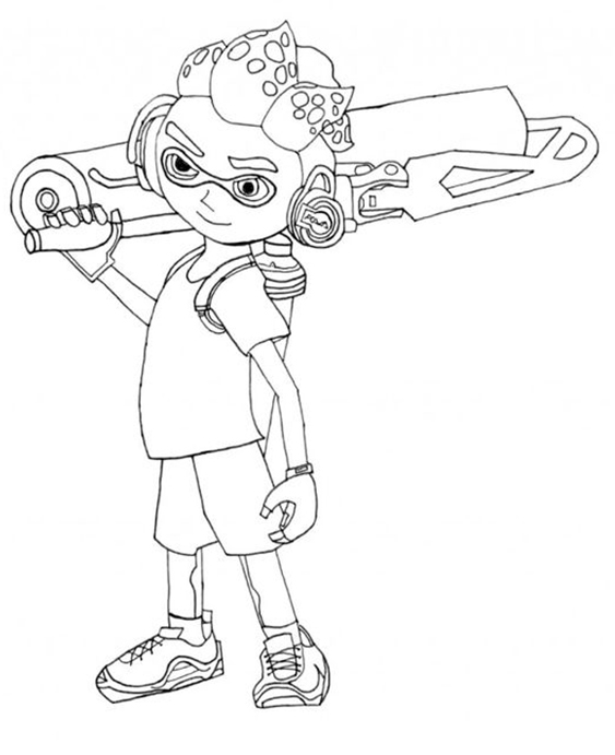 Free easy to print splatoon coloring pages