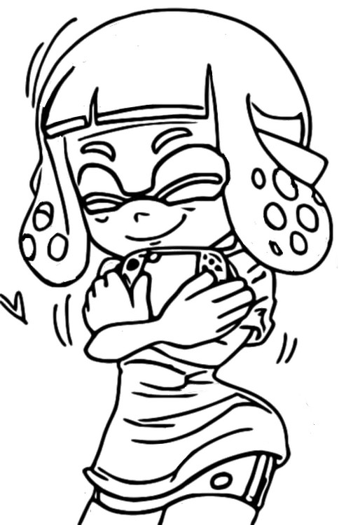 Coloring page splatoon pink inkling