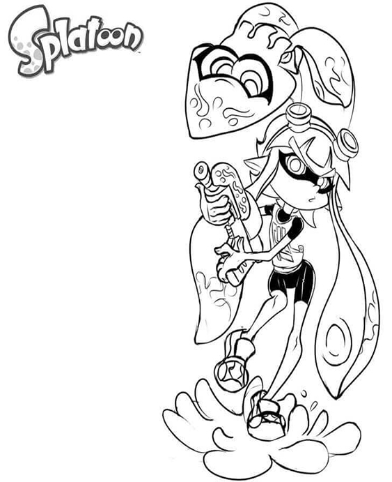 Free easy to print splatoon coloring pages