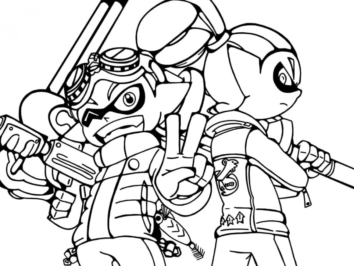 Splatoon coloring pages pictures free printable