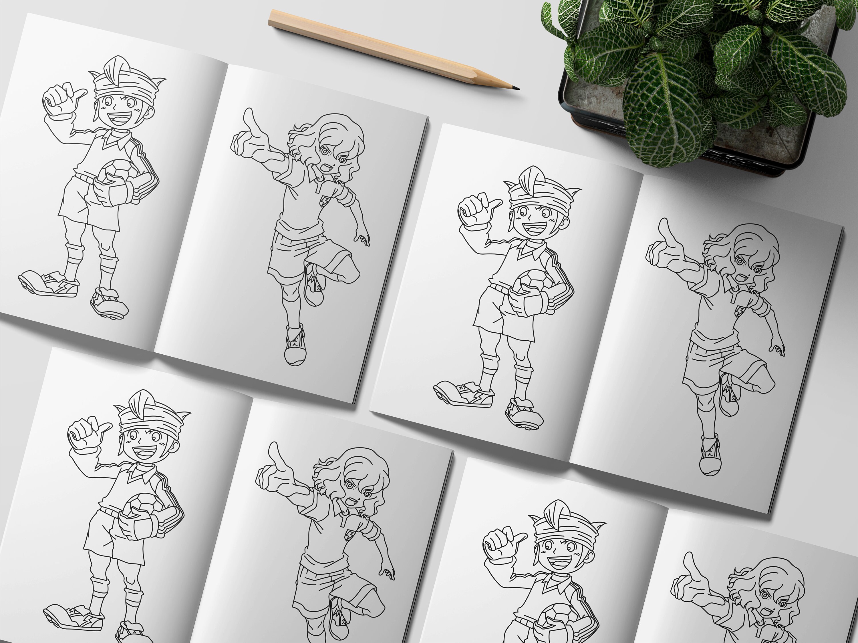 Inazuma eleven coloring book pages coloring pages printable instant download