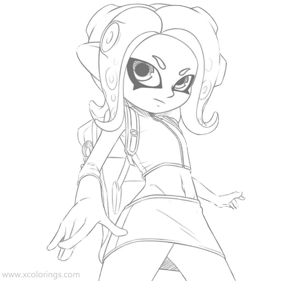 Splatoon octo expansion coloring pages agent