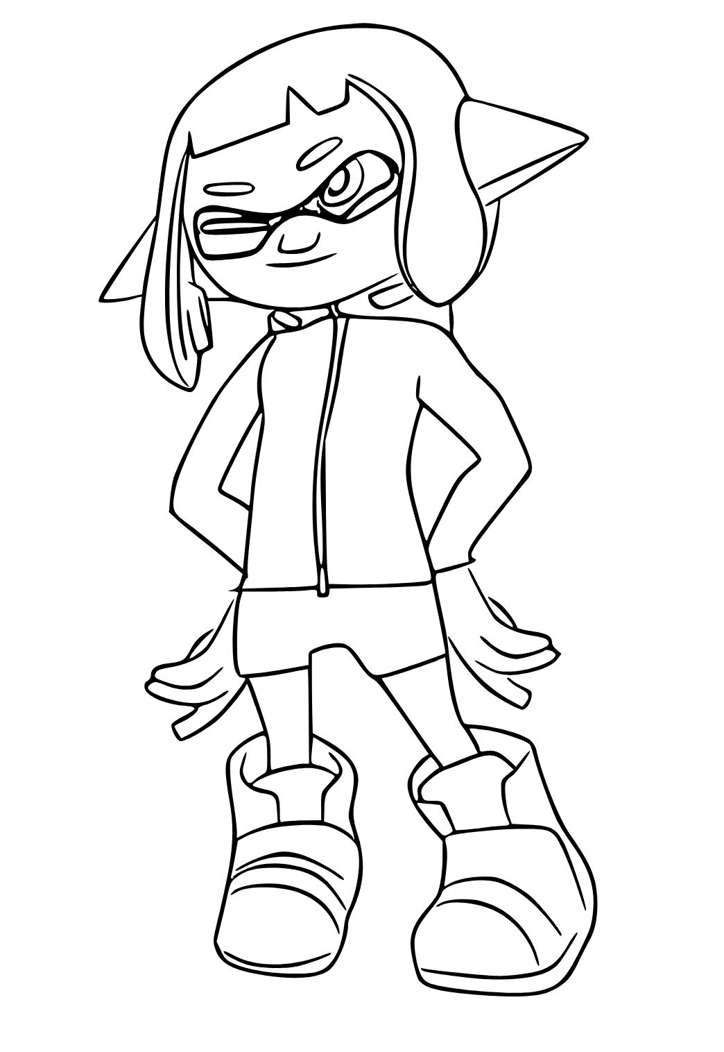 Free printable splatoon hero coloring page for adults and kids