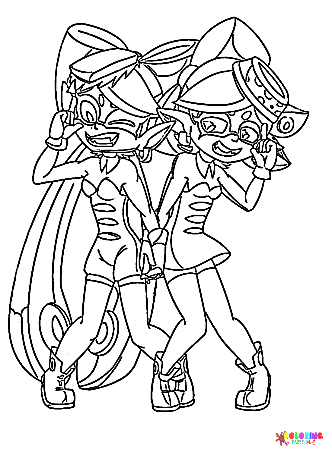 Splatoon coloring pages printable for free download