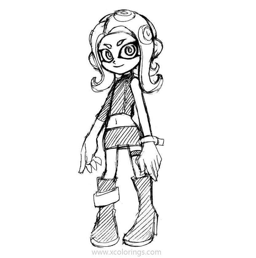 Splatoon coloring pages octoling nana