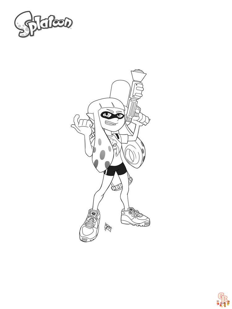 Splatoon coloring pages free printable and easy to color