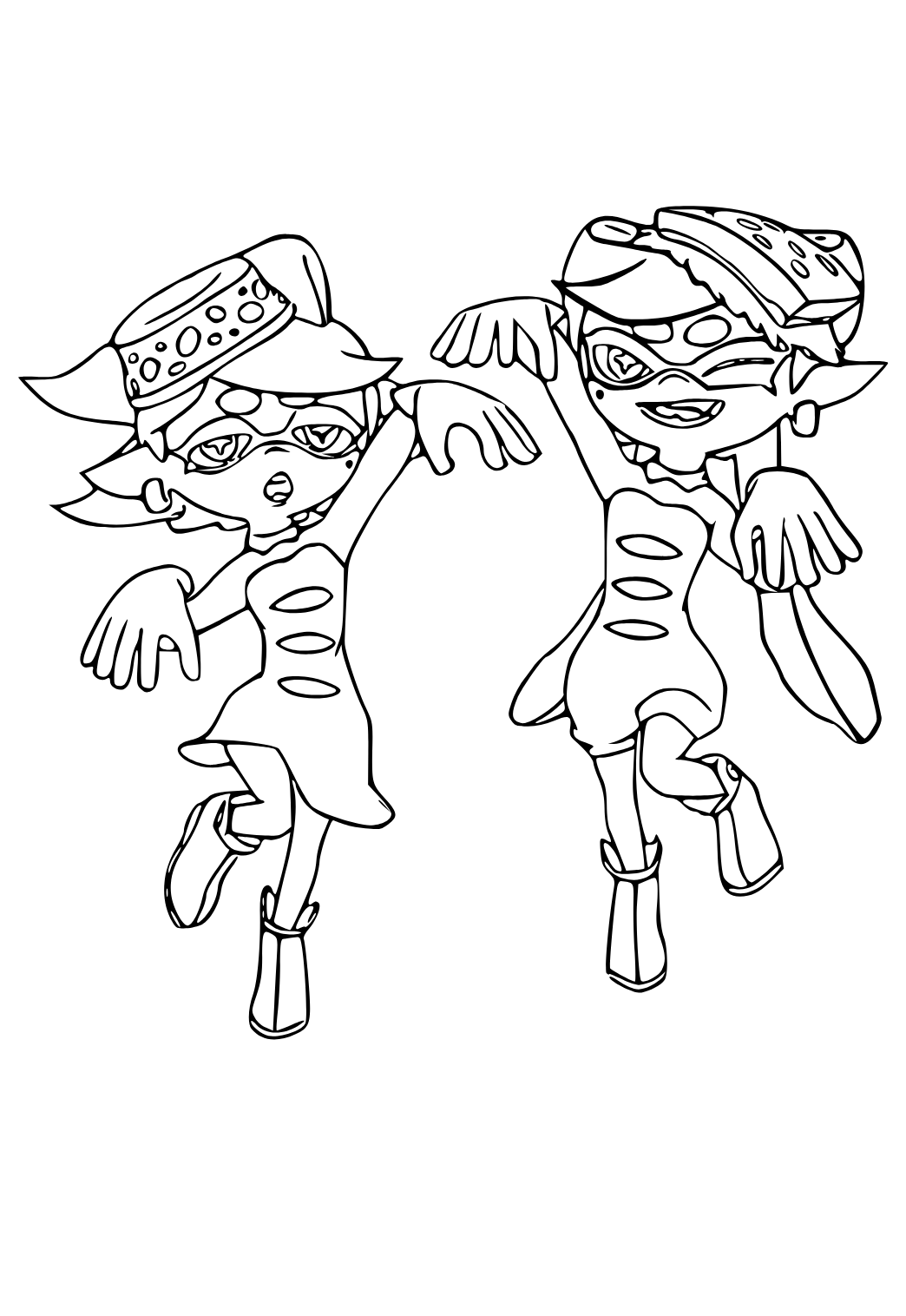 Free printable splatoon monsters coloring page for adults and kids