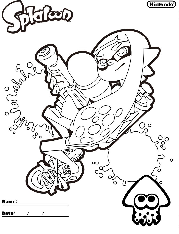 Splatoon coloring pages