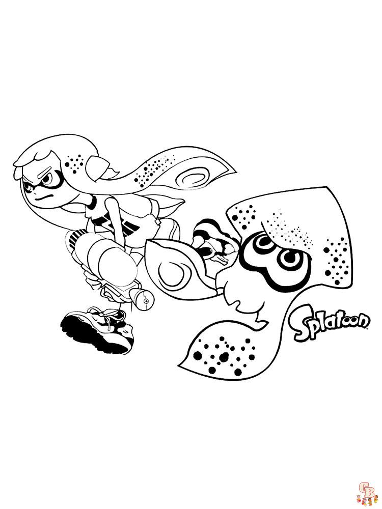 Splatoon coloring pages free printable and easy to color