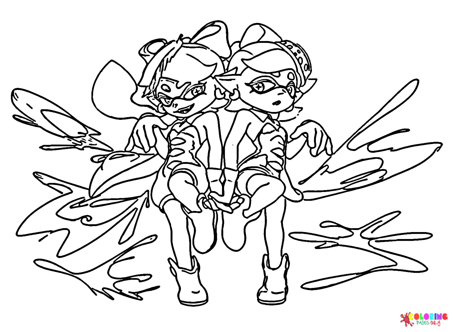 Splatoon coloring pages