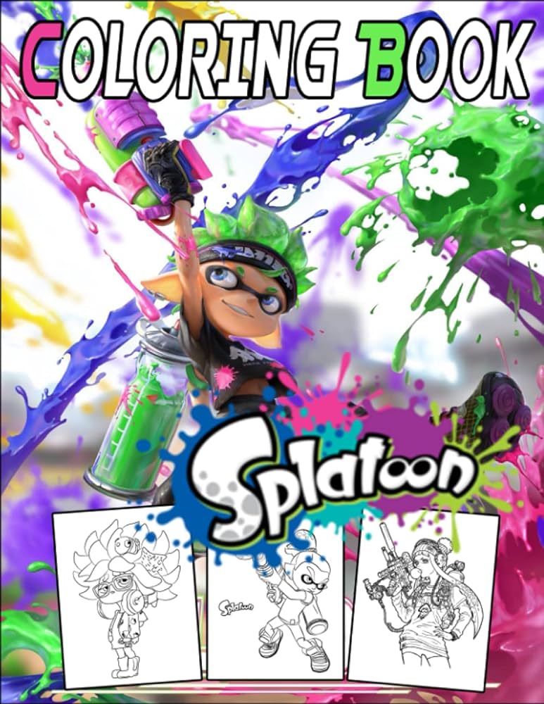 Splatoon coloring book gift for kids and adults over new and high