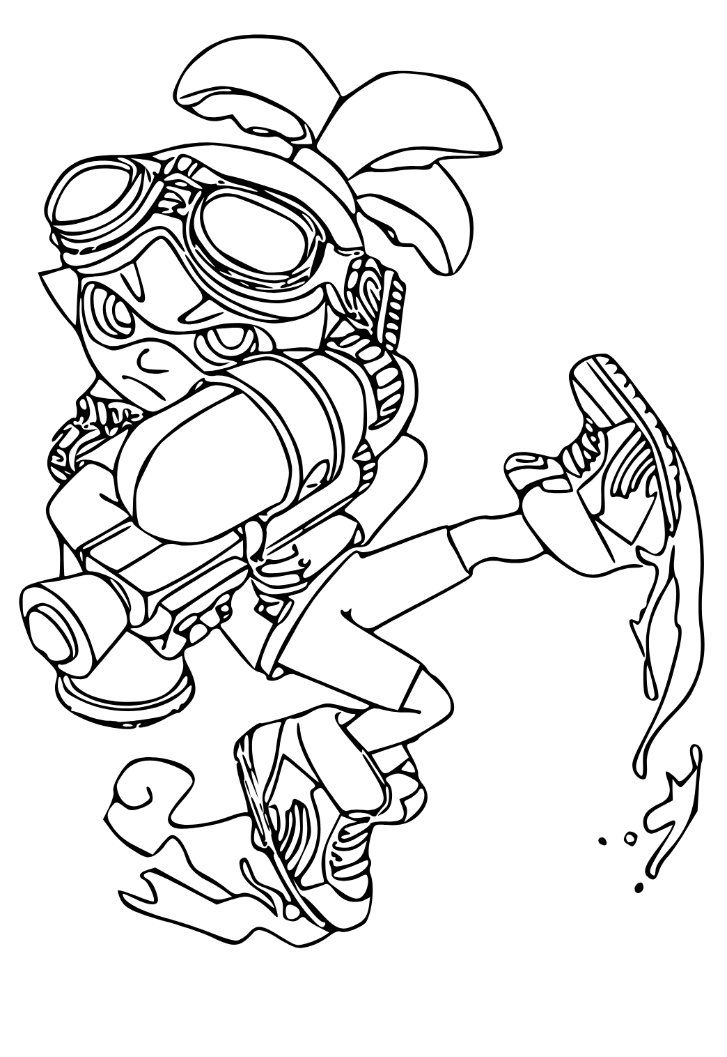 Free printable splatoon slime coloring page for adults and kids