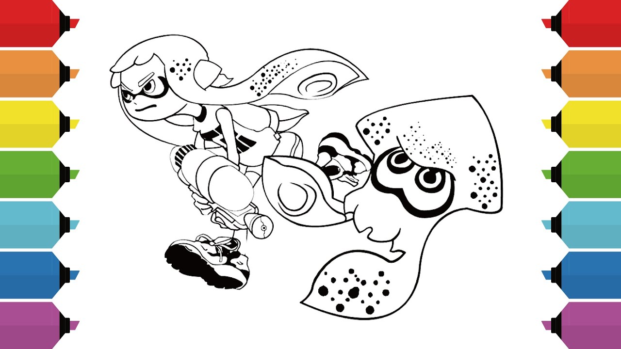 Splatoon orange inkling girl coloring page