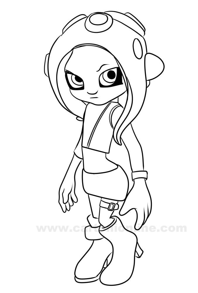 Agent from splatoon coloring page