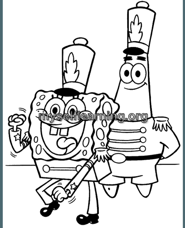 Sponge bob cartoons coloring sheet instant download