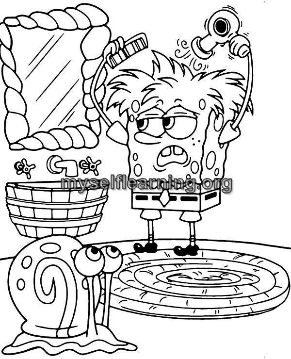 Sponge bob cartoons coloring sheet instant download