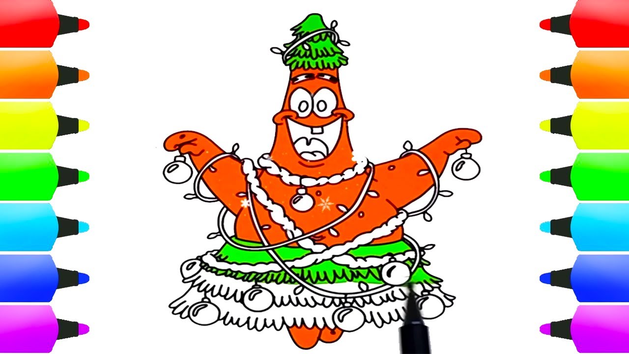 Spongebob christmas coloring pages patrick friend