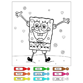 Spongebob math addition spongebob coloring pages color by number