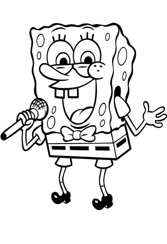 Spongebob singing coloring page