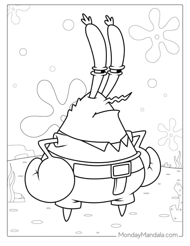 Spongebob coloring pages free pdf printables