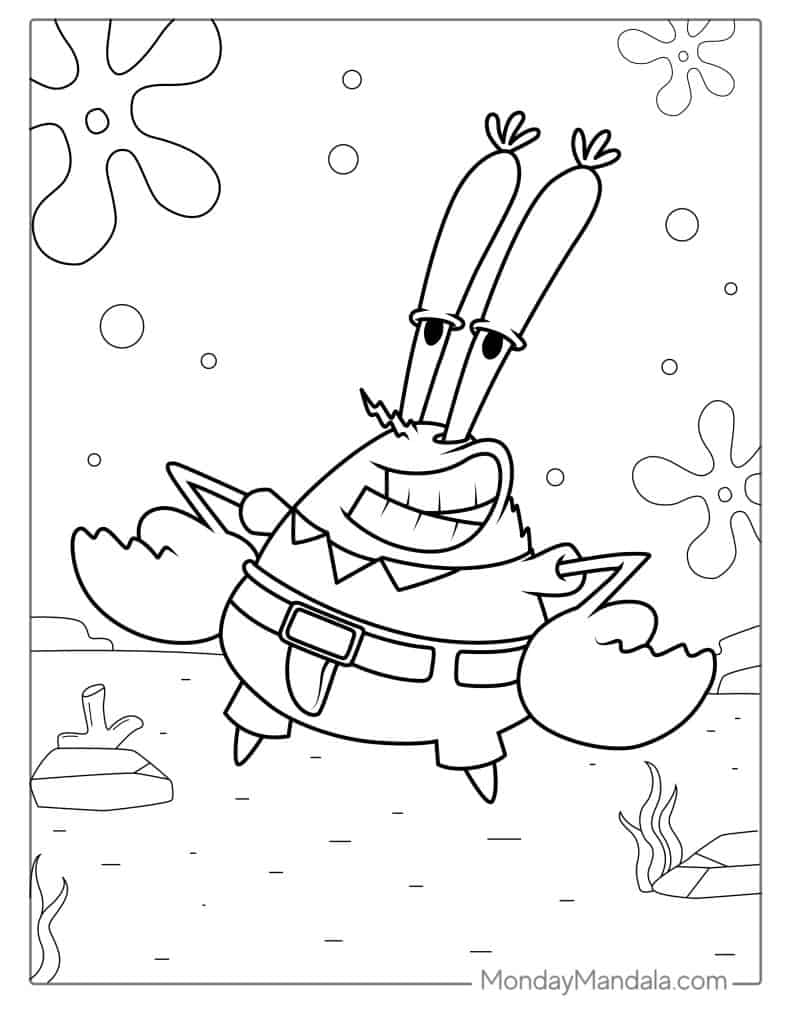 Spongebob coloring pages free pdf printables