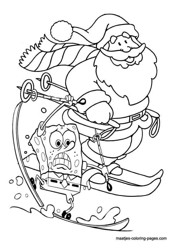 Spongebob christmas coloring pages