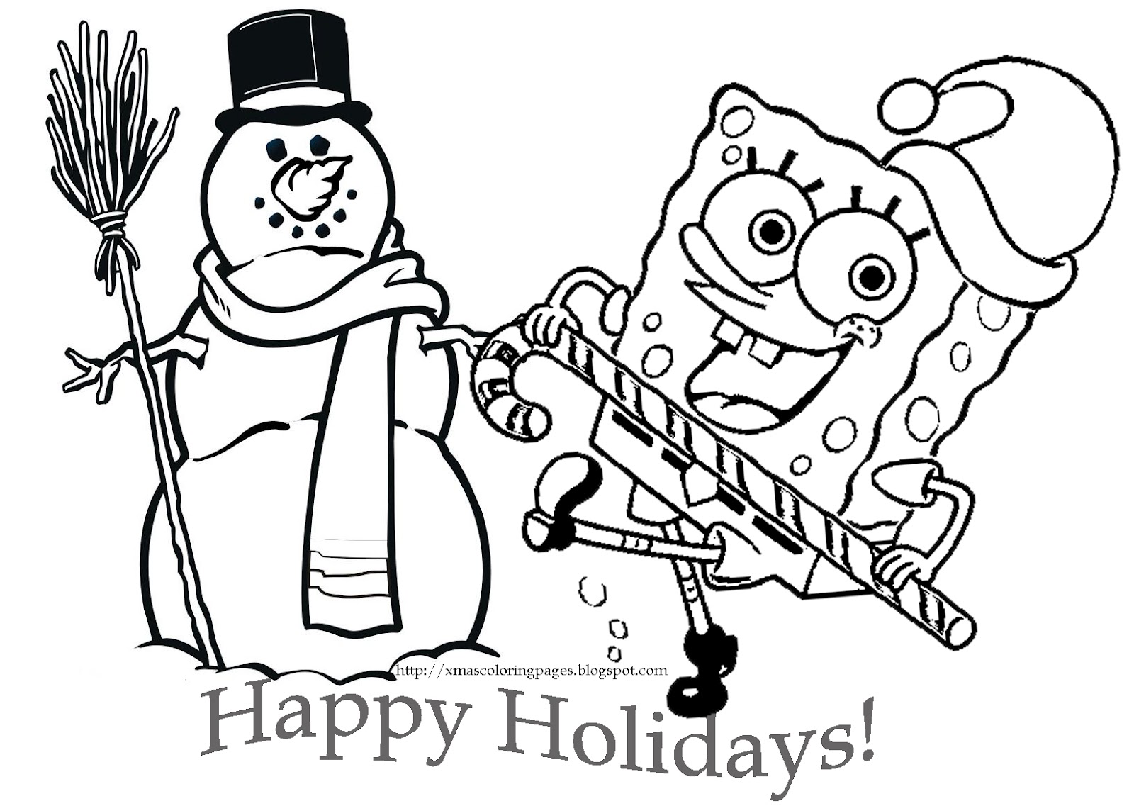 Spongebob coloring pages christmas spongebob coloring page