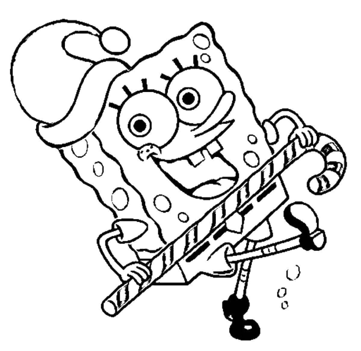 Online coloring pages coloring page christmas spongebob spongebob download print coloring page
