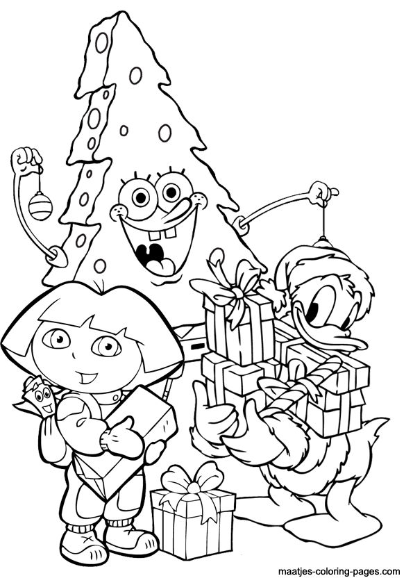 Christmas spongebob coloring pages