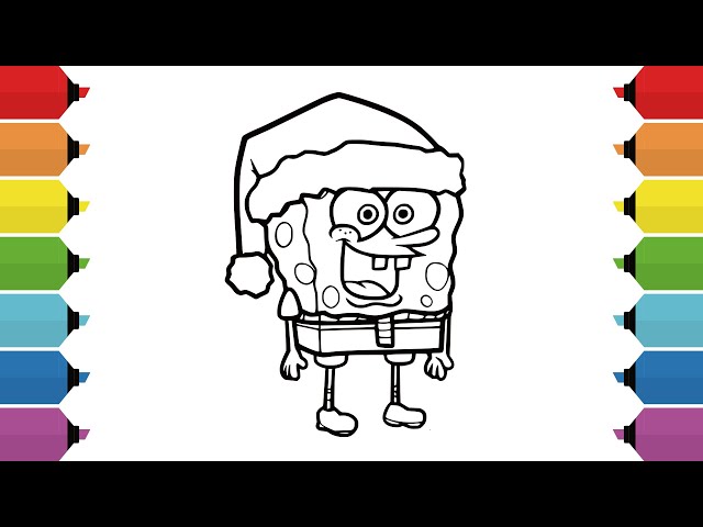 Coloring spongebob squarepants christmas coloring page