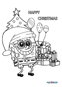 Free printable spongebob christmas coloring pages for kids