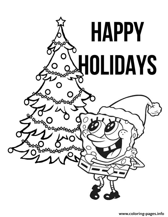 Spongebob with christmas tree coloring page printable christmas tree coloring page coloring pages tree coloring page