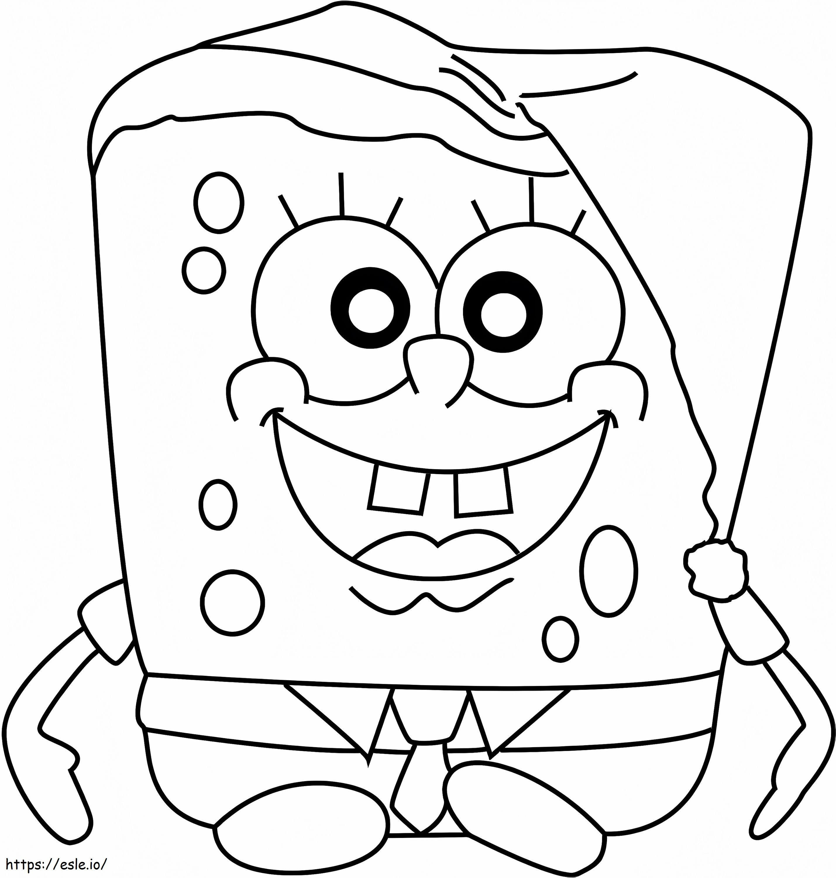 Spongebob at christmas coloring page